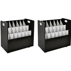 AdirOffice 21-Slot Mobile Roll File, 28.5"H x 30"W x 15.75"D, Black (625-BLK-2PK)