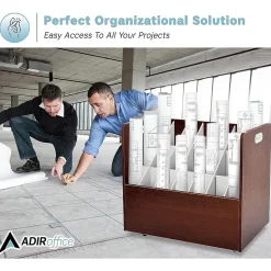 AdirOffice 21-Slot Mobile Roll File, 28.5