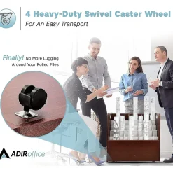 AdirOffice 50-Slot Mobile Roll File, 28.5