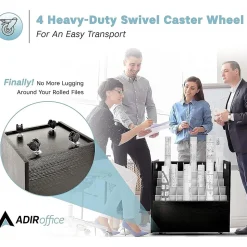 AdirOffice 50-Slot Mobile Roll File, 28.5