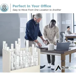 AdirOffice 50-Slot Mobile Roll File, Lockable, 28.5