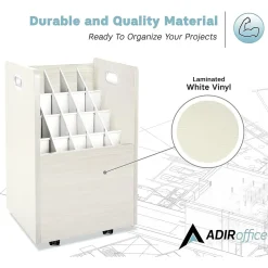 AdirOffice 20-Slot Mobile Roll File, Lockable, 24.75
