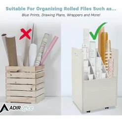 AdirOffice 20-Slot Mobile Roll File, Lockable, 24.75