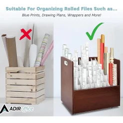 AdirOffice 50-Slot Mobile Roll File, 28.5