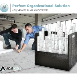 AdirOffice 50-Slot Mobile Roll File, Lockable, 28.5