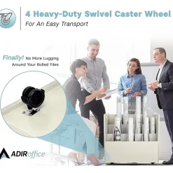 AdirOffice 21-Slot Mobile Roll File, Lockable, 28.5