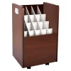 AdirOffice 20-Slot Mobile Roll File, Lockable, 24.75"H x 15.25"W x 13.25"D, Mahogany (624-MA-KIT1)