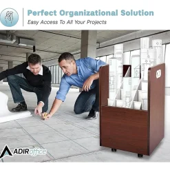 AdirOffice 20-Slot Mobile Roll File, Lockable, 24.75