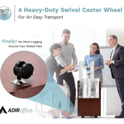 AdirOffice 20-Slot Mobile Roll File, Lockable, 24.75