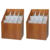 AdirOffice 12-Slot Roll File Box, Walnut, 22"H x 15"W x 12"D, Walnut, 2/Pack (627-2PK)