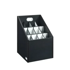 AdirOffice 20-Slot Roll File, 22.24"H x 15.55"W x 15.55"D, Black (ADI628-WBLK)