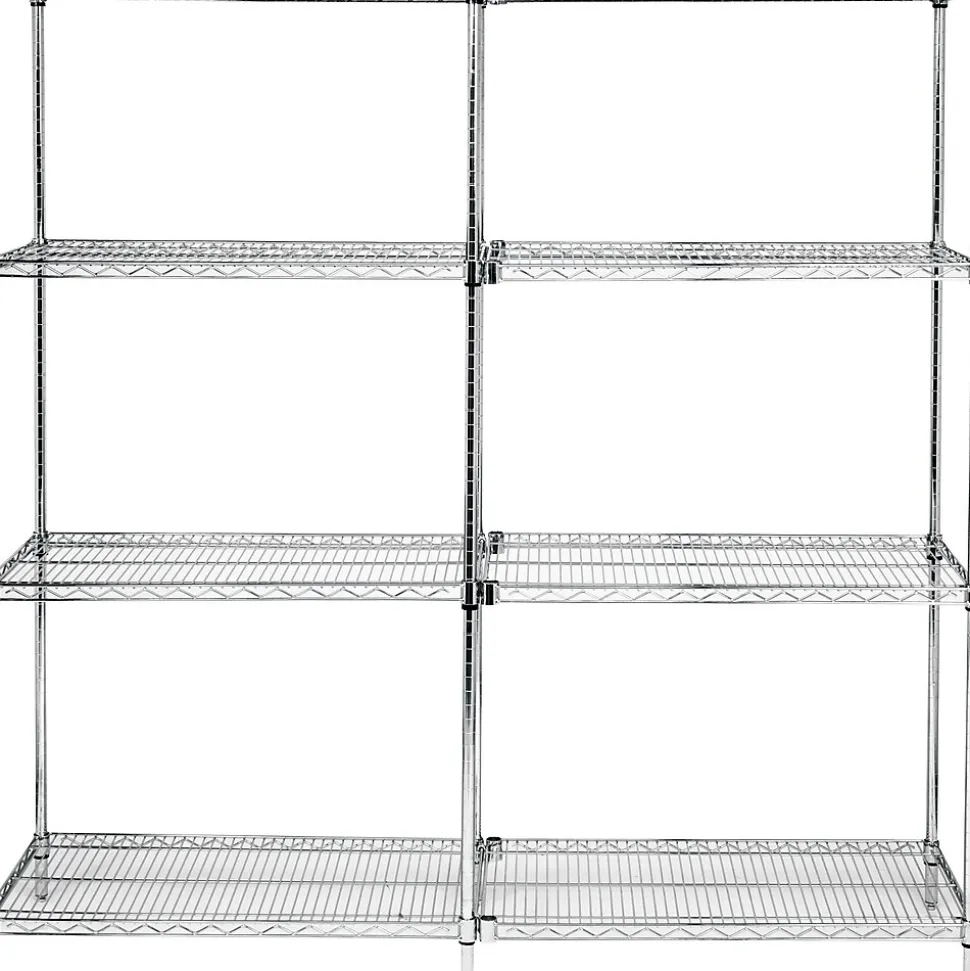 Adjustable Open Wire Shelving Starter Units, 60" x 24" x 74"
