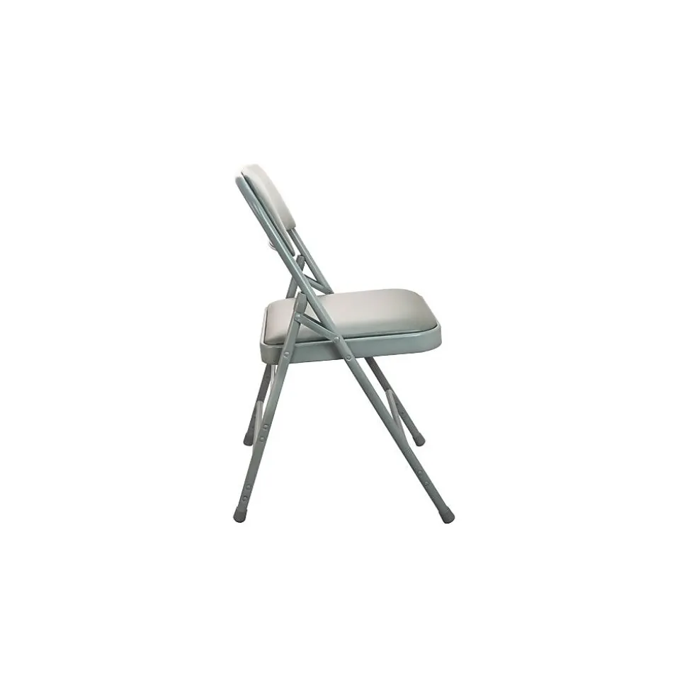 Advantage Vinyl Padded Folding Chairs, Gray, 40/Pack (DPI903V-GG-40)