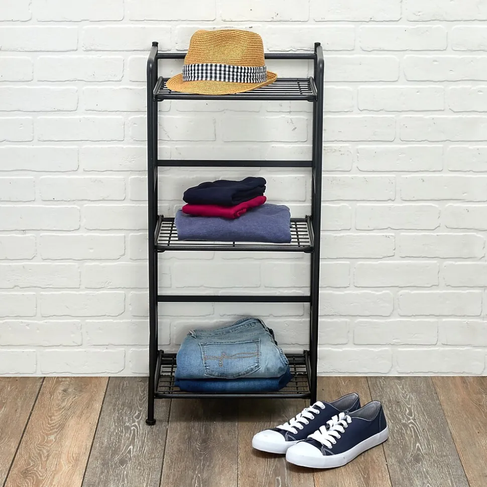 Advantus FlipShelf 3-Shelf Metal Unit, 14.5"W, Black (37635)