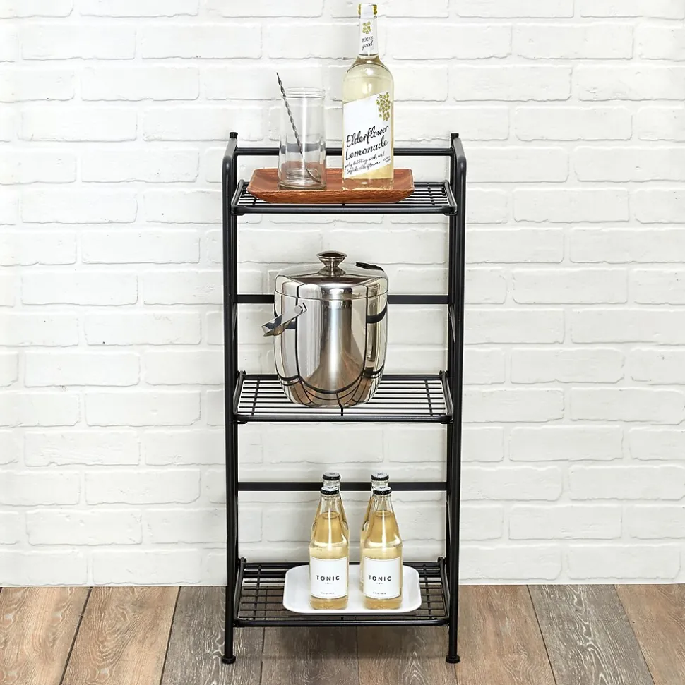 Advantus FlipShelf 3-Shelf Metal Unit, 14.5"W, Black (37635)