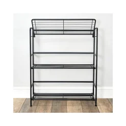 Advantus FlipShelf 3-Shelf Steel Rack, 30.5" x 26.75" x 12", Black (38703)