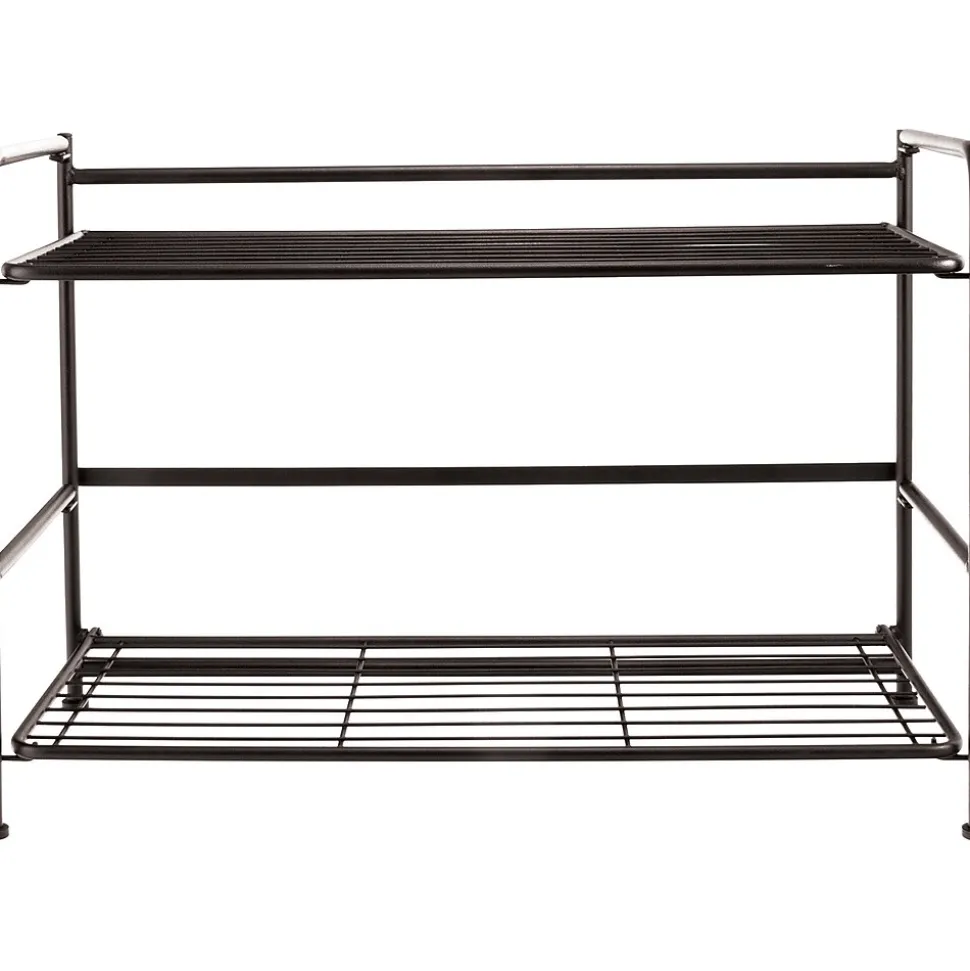 Advantus FlipShelf 2-Shelf Steel Rack, 18" x 26.75" x 12", Black (38780)