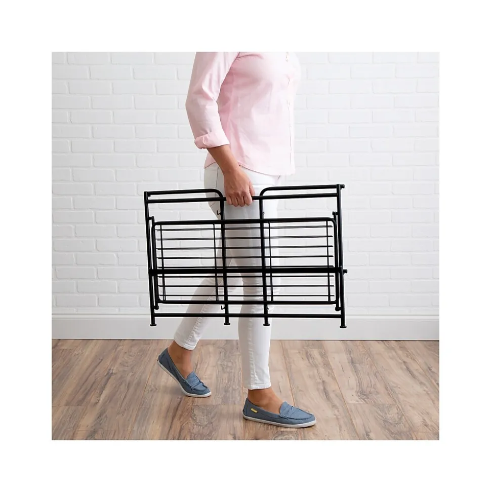 Advantus FlipShelf 2-Shelf Steel Rack, 18" x 26.75" x 12", Black (38780)