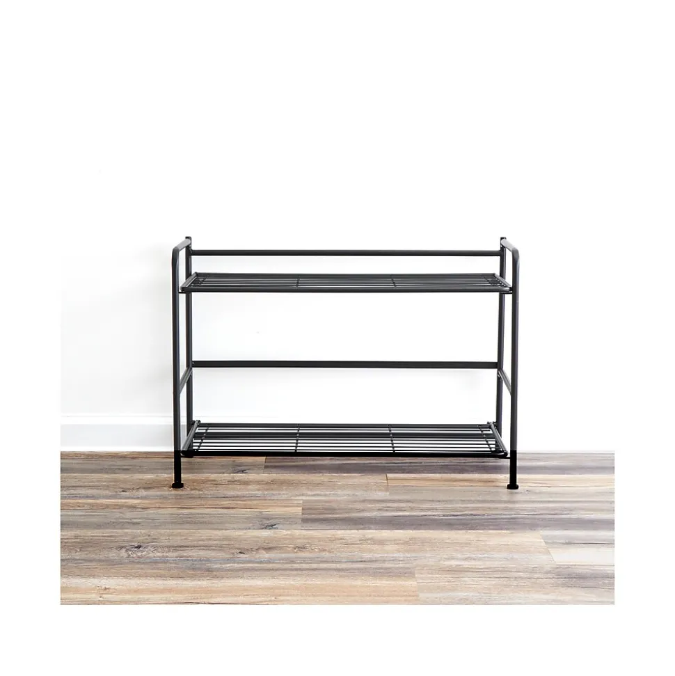 Advantus FlipShelf 2-Shelf Steel Rack, 18" x 26.75" x 12", Black (38780)