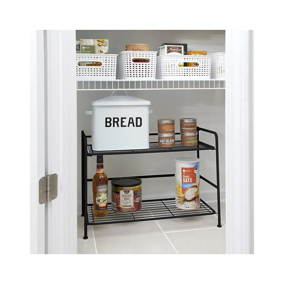 Advantus FlipShelf 2-Shelf Steel Rack, 18" x 26.75" x 12", Black (38780)