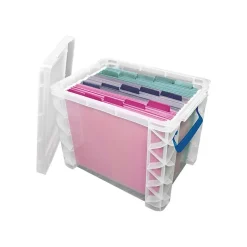 Advantus Super Stacker File Box, Letter/Legal Size, Clear (36871)