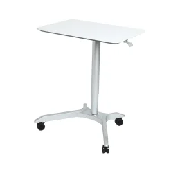 AIRLIFT XL Pneumatic Sit-Stand Mobile Desk Cart, Height-Adjustable from 27.1 to 41.9, White