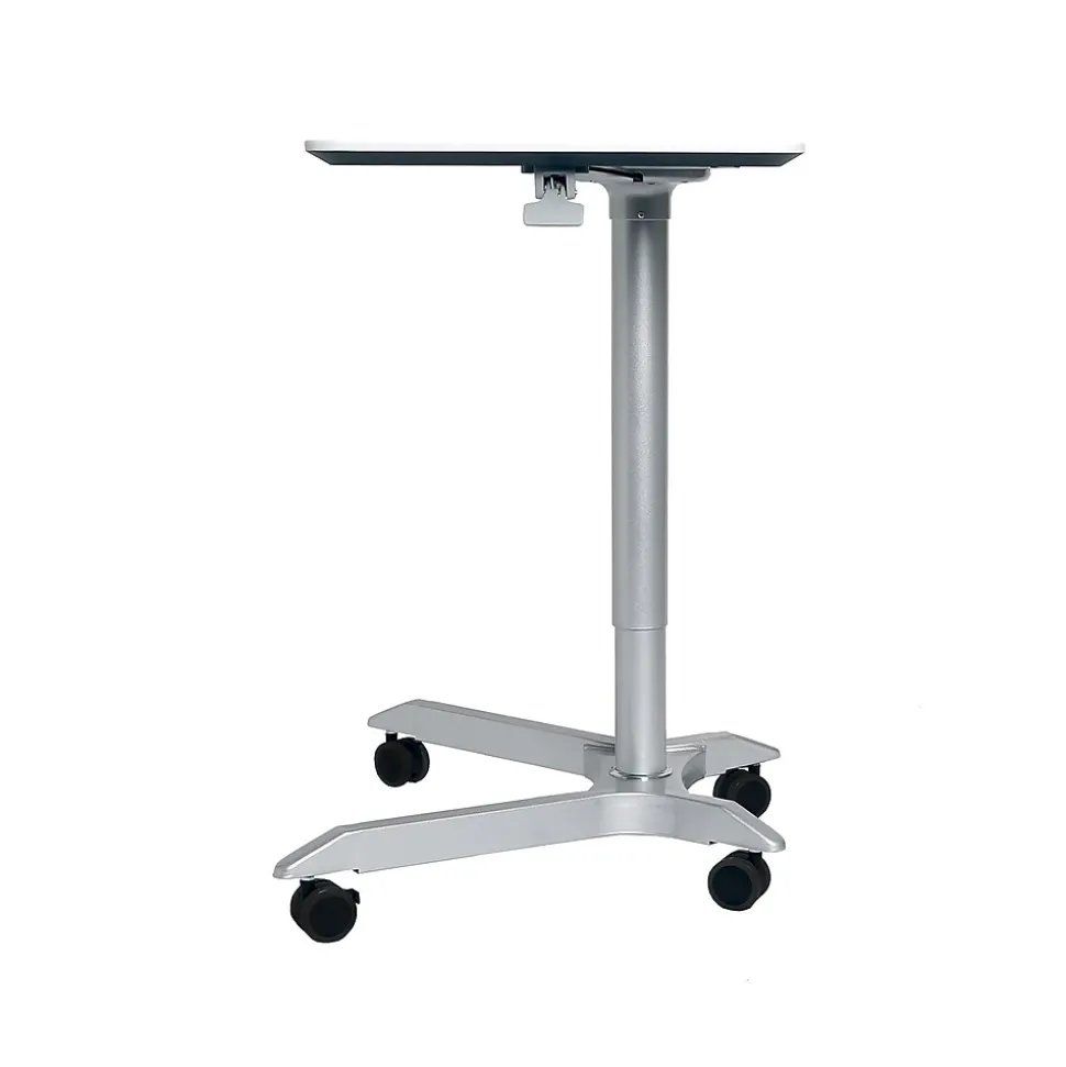 AIRLIFT XL Pneumatic Sit-Stand Mobile Desk Cart, Height-Adjustable from 27.1 to 41.9, White