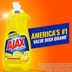 Ajax Super Degreaser Liquid Dish Soap, Lemon, 28 oz. (144673)