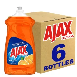 Ajax Triple Action Liquid Dish Soap, Orange, 52 oz., 6/Carton (149860)
