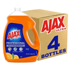 Ajax Ultra Professional Antibacterial Pot & Pan Dish Soap, Orange Scent, 145 fl. oz. (1.13 gal.), 4/Pack (61034313CT)
