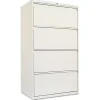 Alera 4-Drawer Mobile Lateral File Cabinet, Letter/Legal Size, Lockable, 53.25"H x 30"W x 19.25"D, Light Gray (ALELF3054LG)