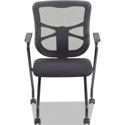 Alera Elusion Series Fixed Arm Fabric Nesting Chair, Black, 2/Carton (ALEEL4914)