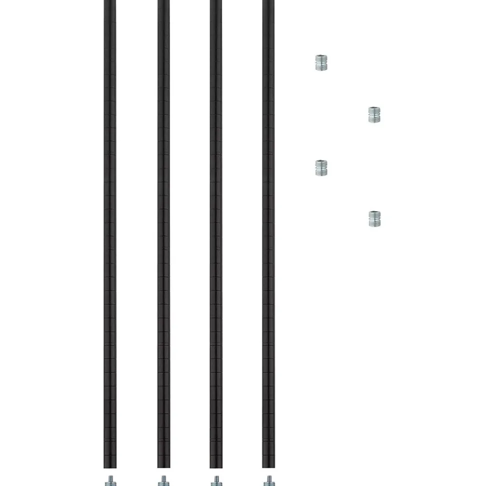 Alera™ Extra Industrial Shelving Stackable Posts, Black