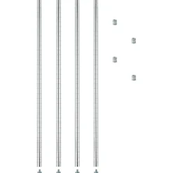 Alera Extra Industrial Shelving Stackable Posts, Silver