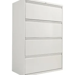 Alera® Four-Drawer Lateral File Cabinet, 36w x 18d x 52 1/2h, Light Gray (ALELF3654LG)