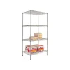 Alera Industrial 4-Shelf Wire Shelving Starter Set, 72"H x 36"W x 24"D, Silver (SW503624SR)
