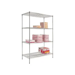 Alera Industrial Wire Shelving Starter Set, 48"Wx18"D, Silver (SW504818SR)