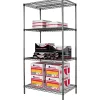 Alera Industrial Wire Shelving Starter Set, 36Wx24"D, Black Anthracite