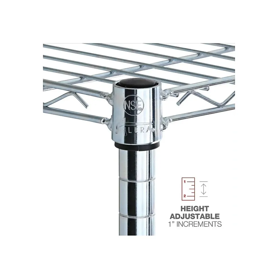 Alera 6-Shelf Commercial Wire Shelving Kit, 72"H x 48"W x 18"D, Silver (ALESW664818SR)