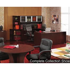 Alera Valencia 54.78"H 4-Shelf Bookcase with Adjustable Shelves, Mahogany Laminate (ALEVA635632MY)