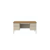 Alera 60"W Double Pedestal Desk, Cherry/Putty (ALEHSD6030PC)