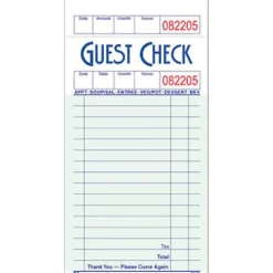 Alliance 1-Part Carbonless Guest Checks, 5.04"L x 3.4"W, 100 Sets/Book (351601)