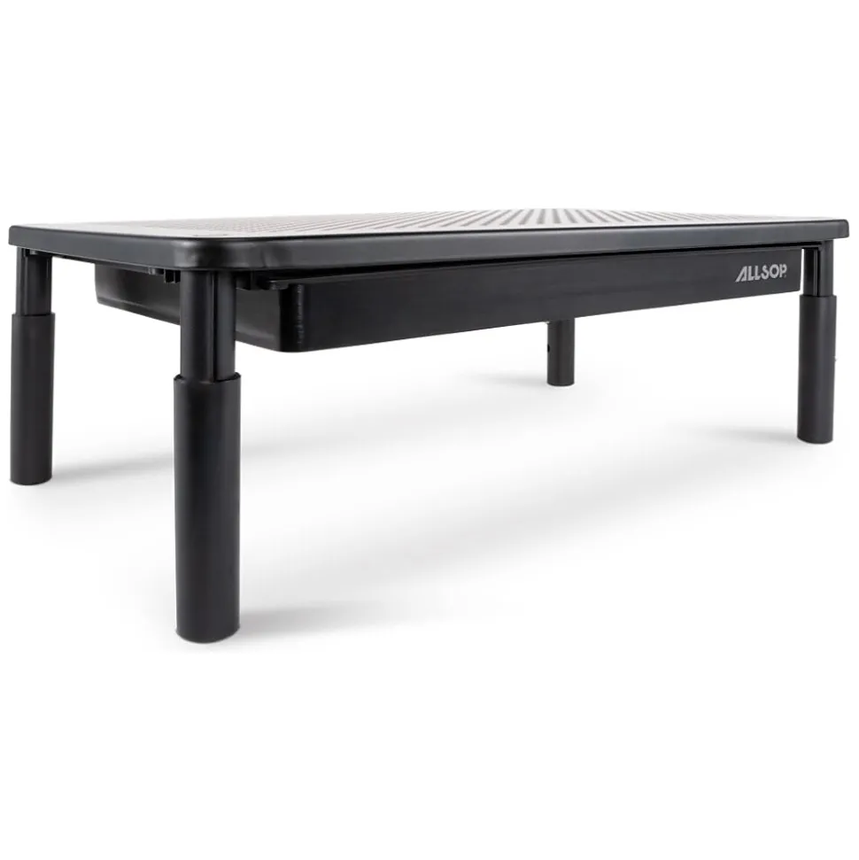 Allsop Metal Art Trilevel Adjustable Stand, Up to 27" Monitor, Black (32545)