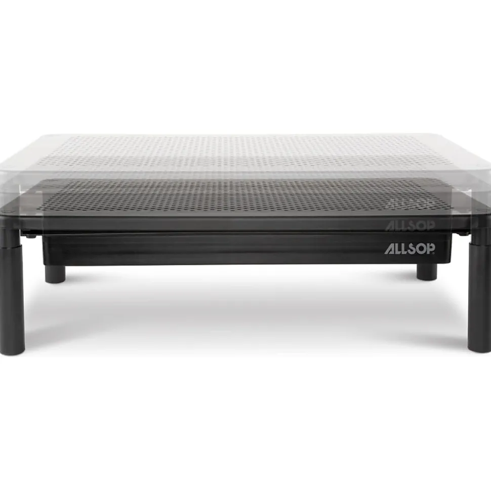Allsop Metal Art Trilevel Adjustable Stand, Up to 27" Monitor, Black (32545)