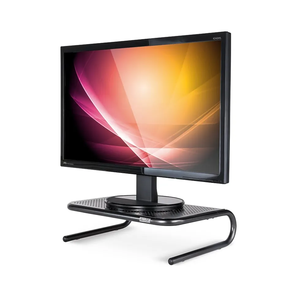 Allsop The Metal Art Jr. Monitor Stand, Pearl Black, 2/Pack (31958)