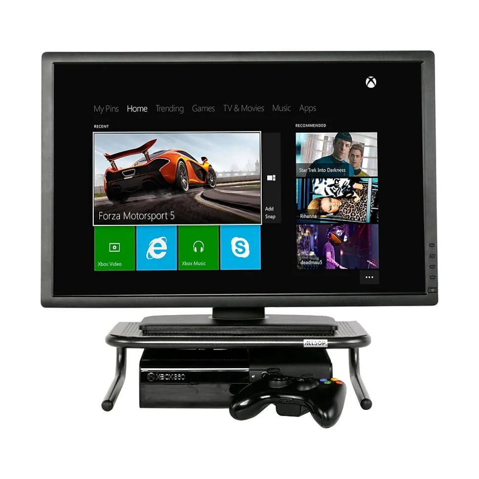 Allsop The Metal Art Jr. Monitor Stand, Pearl Black, 2/Pack (31958)