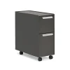 Allsteel Radii 2-Drawer Mobile Vertical File Cabinet, Letter/Legal Size, Lockable, 21"H x 10"W x 24"D, Flint (APGMBS249TFN001)