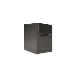 Allsteel Radii Vertical File Cabinet, Letter/Legal Size, Lockable, 21"H x 15"W x 18"D, Flint (APGMBP18SNPT001)