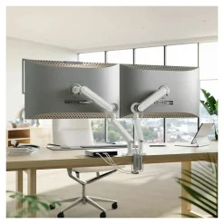 ALOGIC Glide Adjustable Dual Arms, Up to 35" Monitor, White (C32GMA2)