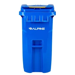 Alpine Industries 500 Series Plastic Outdoor Trash Can, 64 Gallon, Blue (ALP500-64-BLU)